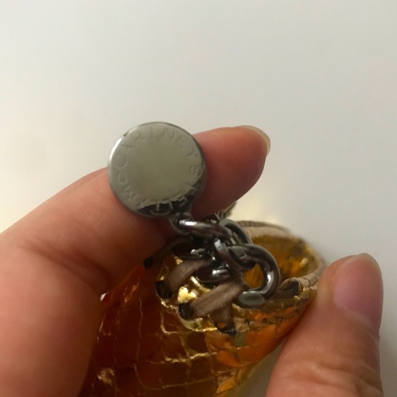 Very Rare! Stella McCartney Metallic Gold Python Falabella Wallet Vegan - Picture 9 of 13